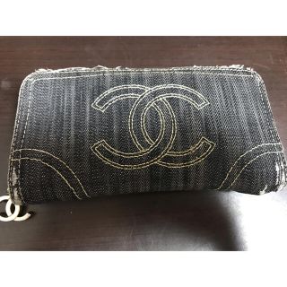 シャネル(CHANEL)のCHANEL シャネル デニム ラウンドファスナー ココマーク 長財布(財布)