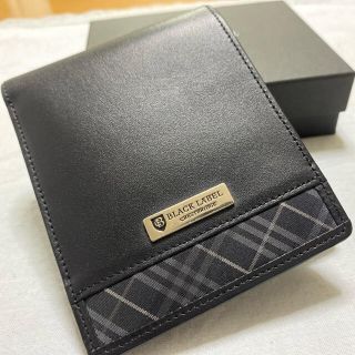 ブラックレーベルクレストブリッジ(BLACK LABEL CRESTBRIDGE)の【美品】black label 折りたたみ財布　ブラック(折り財布)