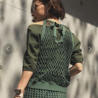 アメリヴィンテージ(Ameri VINTAGE)のameri medi crochet layeard knit(ニット/セーター)