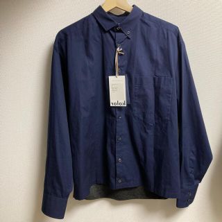 カラー(kolor)のkolor 20AW ブロード×ニット切替シャツ　紺(シャツ)