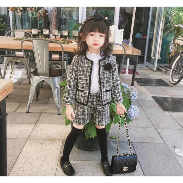 子供服 キッズ ツイードセットアップ ジャケット ショーパン 女子 ニーハイの通販 by 🤍u_select｜ラクマ