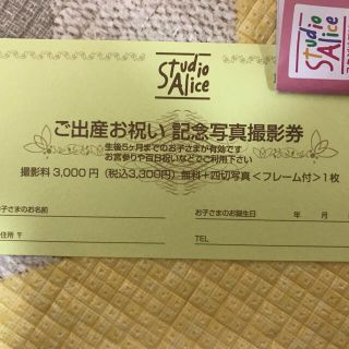 なおちん様専用スタジオアリス  ご出産お祝い記念写真撮影券(アルバム)