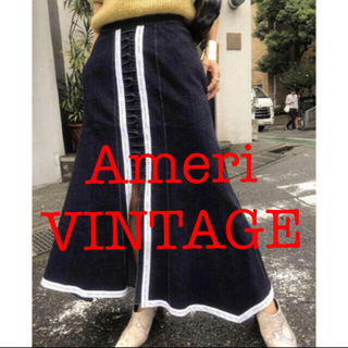 Ameri VINTAGE  ????RIBBON DENIM SKIRT