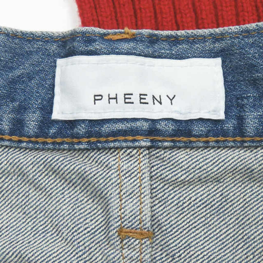 PHEENY(フィーニー)のPHEENY フィーニー 18AW 日本製 DENIM×RIB KNIT SKIRT(RED) デニム x リブニットスカート PA18-SK04 2 レッド ドッキング ボトムス【新古品】【中古】【PHEENY】 レディースのスカート(ひざ丈スカート)の商品写真