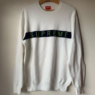 シュプリーム(Supreme)のsupreme Logo Stripe Pique Crewneck(スウェット)