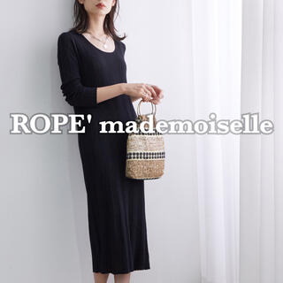 ロペ(ROPE’)のROPE' mademoiselle アイレットパターンリブワンピース(ロングワンピース/マキシワンピース)