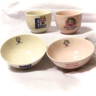 【非売品】お茶碗＆湯呑みセット×２　ミスド　ノベルティ　原田治(ノベルティグッズ)