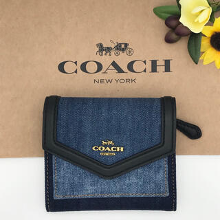 コーチ(COACH)のCOACH 財布　★大人気★　デニム　三つ折り　コンパクト　ウォレット　新品(財布)