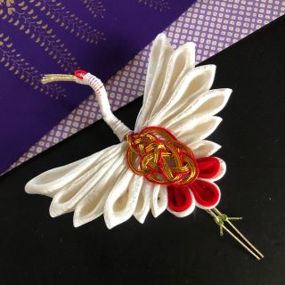 ^_^様＊つまみ細工の白鶴　紅金(その他)