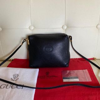 グッチ(Gucci)の未使用　付属品　GUCCI オールド　グッチ レザー　ショルダーバッグ　ブラック(ショルダーバッグ)