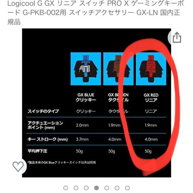 Logicool G GX リニア スイッチ PRO X  G-PKB-002用 スマホ/家電/カメラのPC/タブレット(PC周辺機器)の商品写真