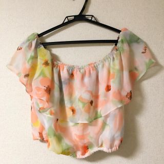 ワンウェイ(one*way)の花柄オフィショルトップス🌼.*(シャツ/ブラウス(半袖/袖なし))