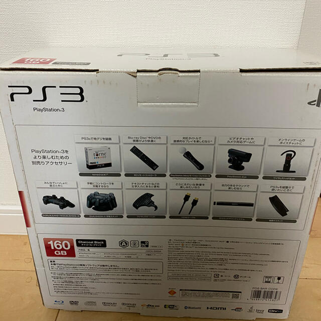 PlayStation3(プレイステーション3)のにっこさん専用　PS3  160GB  未使用　CECH-3000A エンタメ/ホビーのゲームソフト/ゲーム機本体(家庭用ゲーム機本体)の商品写真