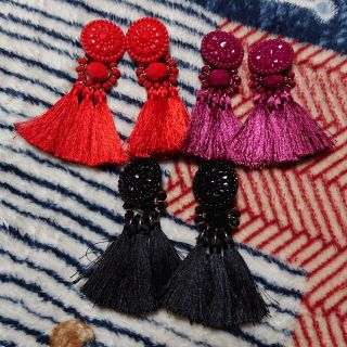 ザラ(ZARA)のZARA H&M フリンジピアス 大ぶり(ピアス)