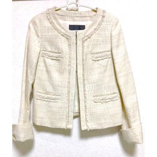 アンタイトル ツイードジャケット ノーカラージャケット(レディース)の