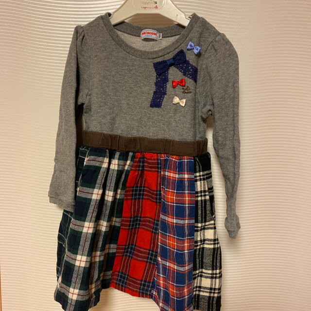 mikihouse(ミキハウス)のミキハウスワンピース＋1 の2枚セット キッズ/ベビー/マタニティのキッズ服女の子用(90cm~)(ワンピース)の商品写真