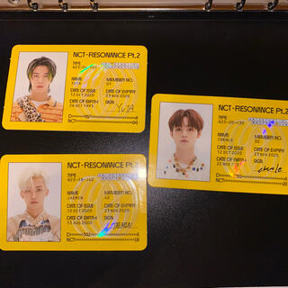 NCT ジェミン チョンロ ユウタ IDカード 3枚セット(K-POP/アジア)