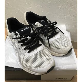 アシックス(asics)のasics  メンズランキングシューズ　白と黒色　25.0cm(シューズ)