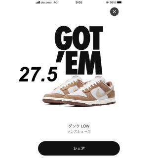 ナイキ(NIKE)のNIKE DUNK LOW RETRO"Medium Curry"(スニーカー)