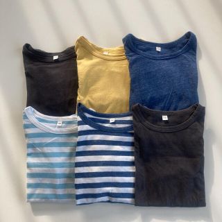 ムジルシリョウヒン(MUJI (無印良品))の無印良品　MUJI キッズ　オーガニックコットン　長袖Tシャツ   6枚セット(Tシャツ/カットソー)