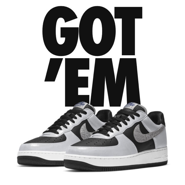 NIKE AIR FORCE  1 silver snakeスニーカー