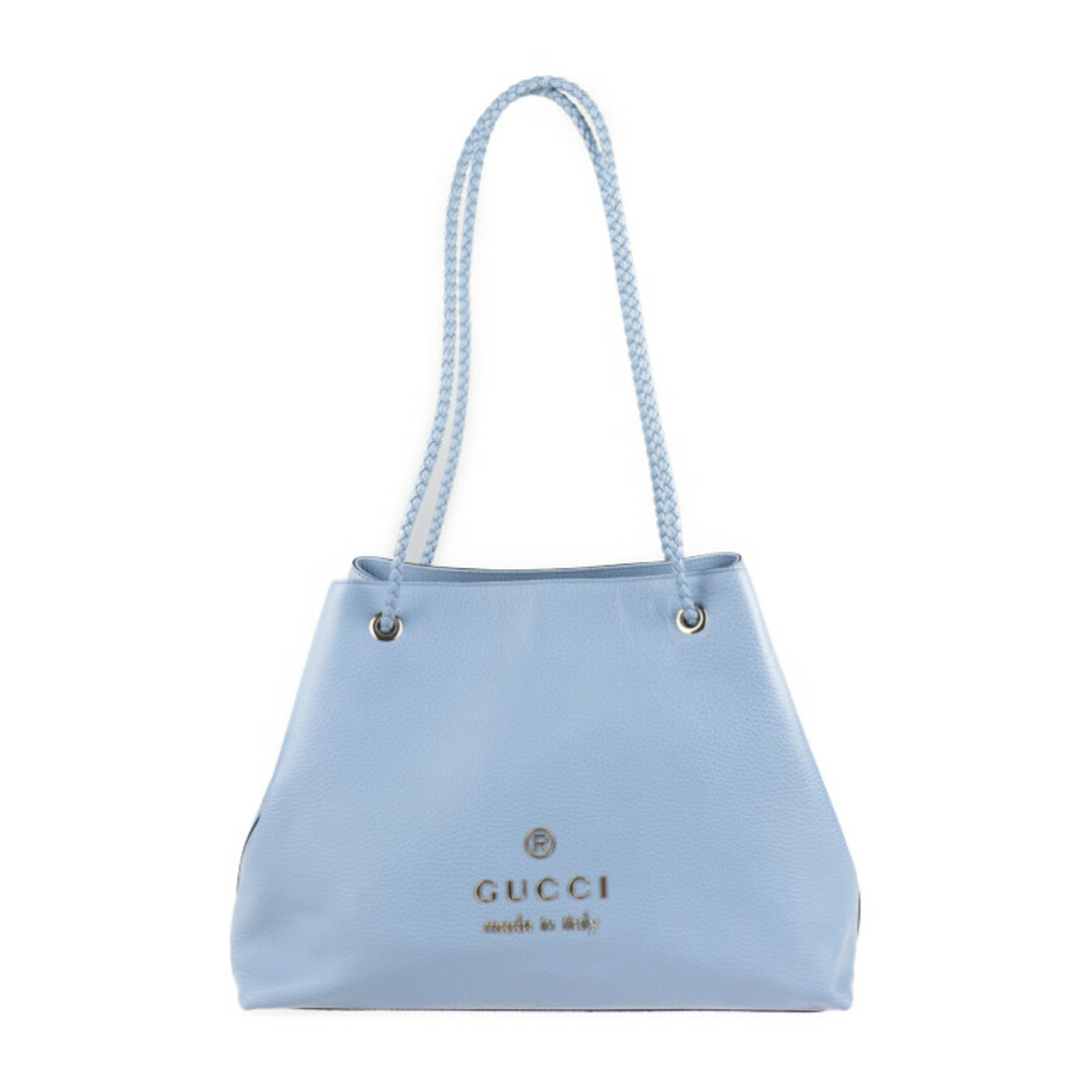 Gucci - GUCCI グッチ   ショルダーバッグ 419689 レザー   ライトブルー   ロゴ 【本物保証】