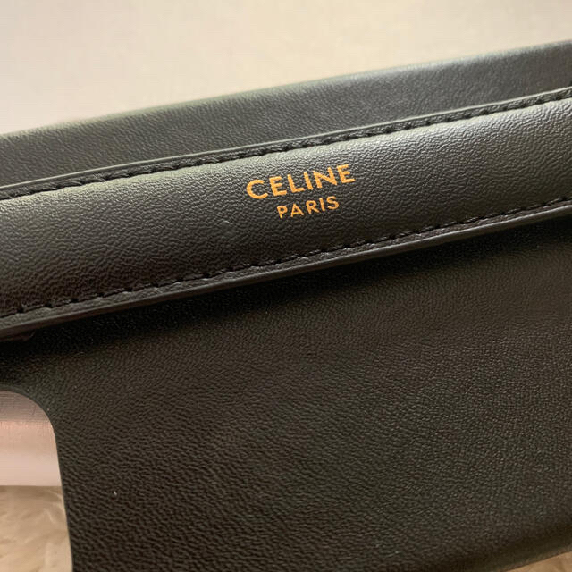 《CELINE》セリーヌ レディース iPhone12 カバー 皮 黒 ストラッ