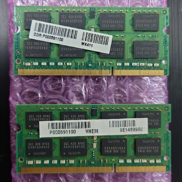 ノートPC用メモリー DDR3L 8GBx2枚 SAMSUNG製 1