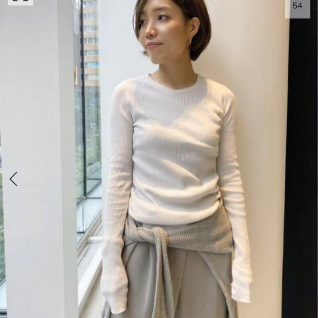 L'Appartement RIB L/S TOP ナチュラルカットソー(長袖/七分)