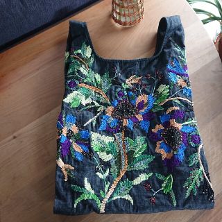 ザラ(ZARA)のZARA デニム かばん   エコバッグにも(トートバッグ)