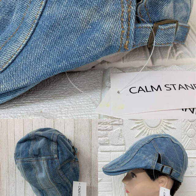 ◆新品◆CALM STANDARD ハンチング帽子 デニム インディゴツートン メンズの帽子(ハンチング/ベレー帽)の商品写真