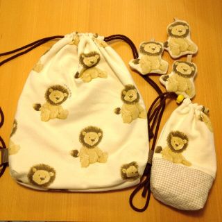 のり様専用　ジェラートピケ　ライオン　ハンドメイド(外出用品)