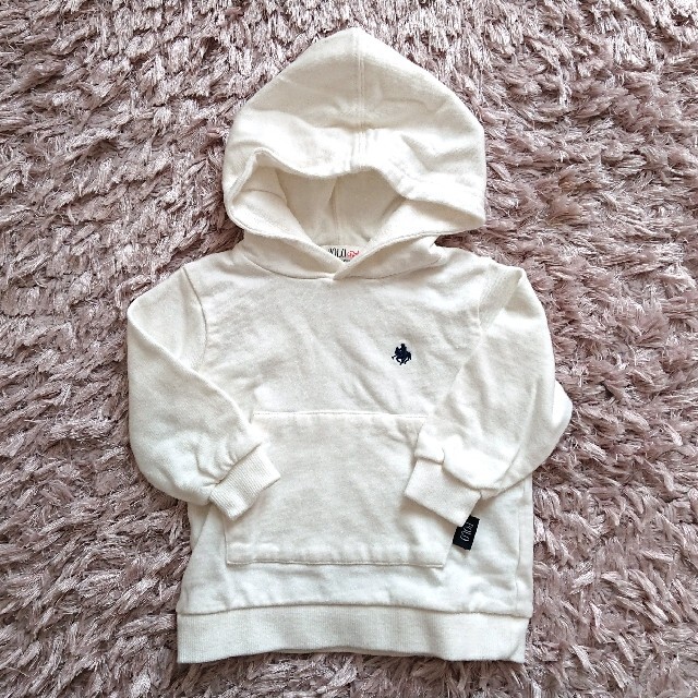 POLO RALPH LAUREN(ポロラルフローレン)の《バースデイ×POLO Baby》白 ベビー パーカー キッズ/ベビー/マタニティのベビー服(~85cm)(トレーナー)の商品写真