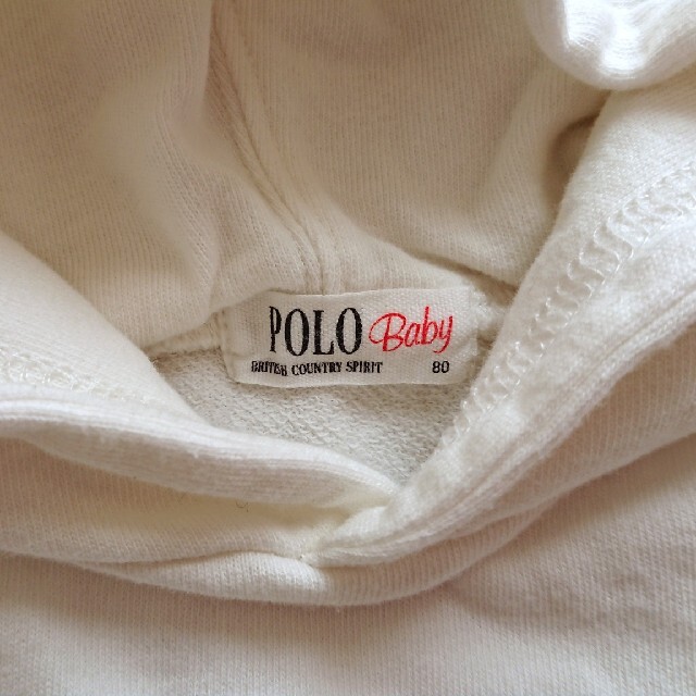 POLO RALPH LAUREN(ポロラルフローレン)の《バースデイ×POLO Baby》白 ベビー パーカー キッズ/ベビー/マタニティのベビー服(~85cm)(トレーナー)の商品写真