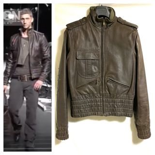 ドルチェアンドガッバーナ(DOLCE&GABBANA)の本物 名作 ドルチェ＆ガッバーナ ZIP UP ゴートレザー ジャケット 濃茶 (レザージャケット)