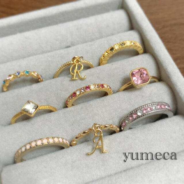 華奢イニシャルとスワロ2連リング💓💍 レディースのアクセサリー(リング(指輪))の商品写真