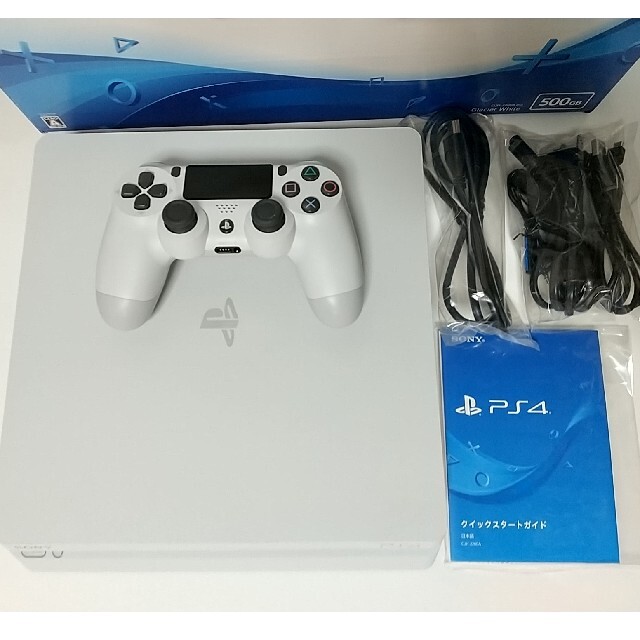 PlayStation4(プレイステーション4)のプレイステーション4本体（CHU-2200A B02）ホワイト　500GB　中古 エンタメ/ホビーのゲームソフト/ゲーム機本体(家庭用ゲーム機本体)の商品写真