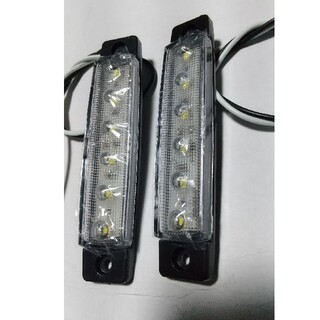 LED サイドマーカー白 12V  2個セット取り付けネジ パッキン付(汎用パーツ)