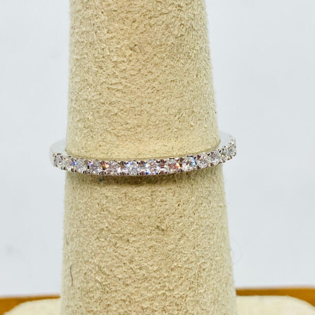 美品 Pt950 ダイヤモンド ハーフ エタニティ リング D:0.15ct レディースのアクセサリー(リング(指輪))の商品写真