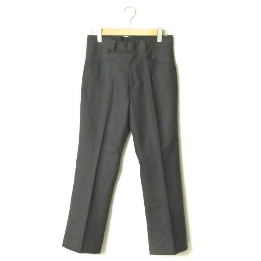 約42cm股上bukht ブフト 18AW 日本製 CLASSIC TROUSERS CHARCOAL PIN CHECK ピンチェック クラシックトラウザーズ BV-95812 3(L) チャコールグレー パンツ スラックス 微フレア ボトムス【新古品】【bukht】