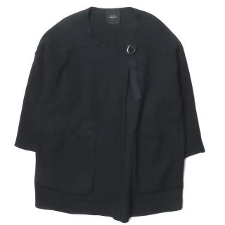 アンユーズド(UNUSED)のUNUSED アンユーズド 16AW 日本製 Collarless Coat BIGシルエット ウールノーカラーストラップコート US1213 4 ネイビー アウター【中古】【UNUSED】(ノーカラージャケット)