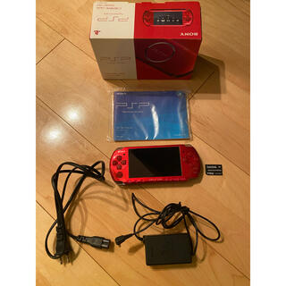 プレイステーションポータブル(PlayStation Portable)の【箱、付属品付き】PSP 3000 本体 RADIANT RED(携帯用ゲーム機本体)