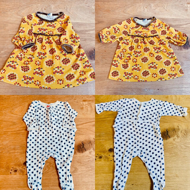 PETIT BATEAU(プチバトー)のプチバトー　ロンパース　67サイズ　petit jam ワンピース　80サイズ キッズ/ベビー/マタニティのベビー服(~85cm)(ロンパース)の商品写真