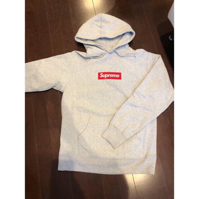 supreme パーカー グレー  M supremeボックスロゴ 16AW