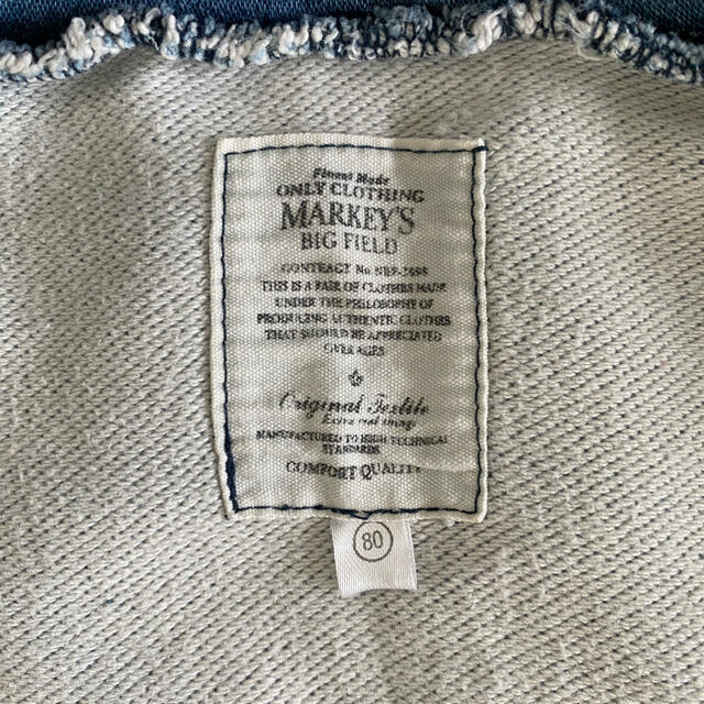 MARKEY'S(マーキーズ)のマーキーズ　ジップパーカー　デニム風 キッズ/ベビー/マタニティのベビー服(~85cm)(トレーナー)の商品写真