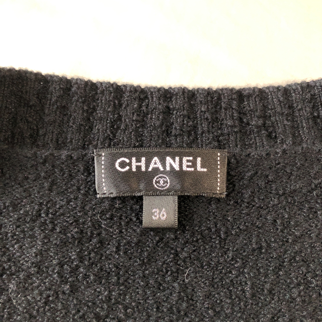 CHANEL(シャネル)のシャネル 2019年 黒ジャケット カーディガン ニット ツィード サイズ36  レディースのトップス(カーディガン)の商品写真