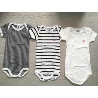 プチバトー(PETIT BATEAU)のプチバトー半袖ボディ３枚セット(肌着/下着)