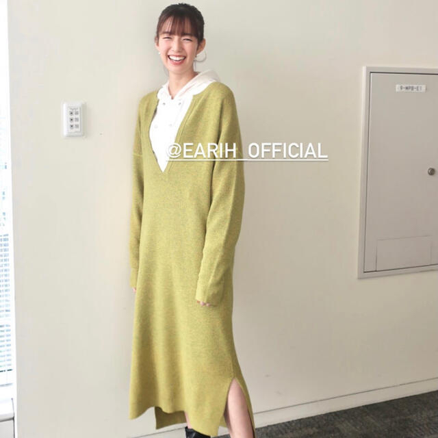 EARIH ANGOLA WAFFLE KNIT DRESS レディースのワンピース(ロングワンピース/マキシワンピース)の商品写真