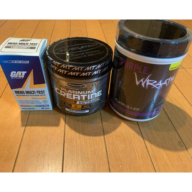 MYPROTEIN(マイプロテイン)のパープルラースEAA  マッスルテッククレアチン　ガットマルチビタミンのセット 食品/飲料/酒の健康食品(アミノ酸)の商品写真