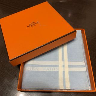 エルメス(Hermes)のHERMES ハンカチ　ライトブルー(ハンカチ)